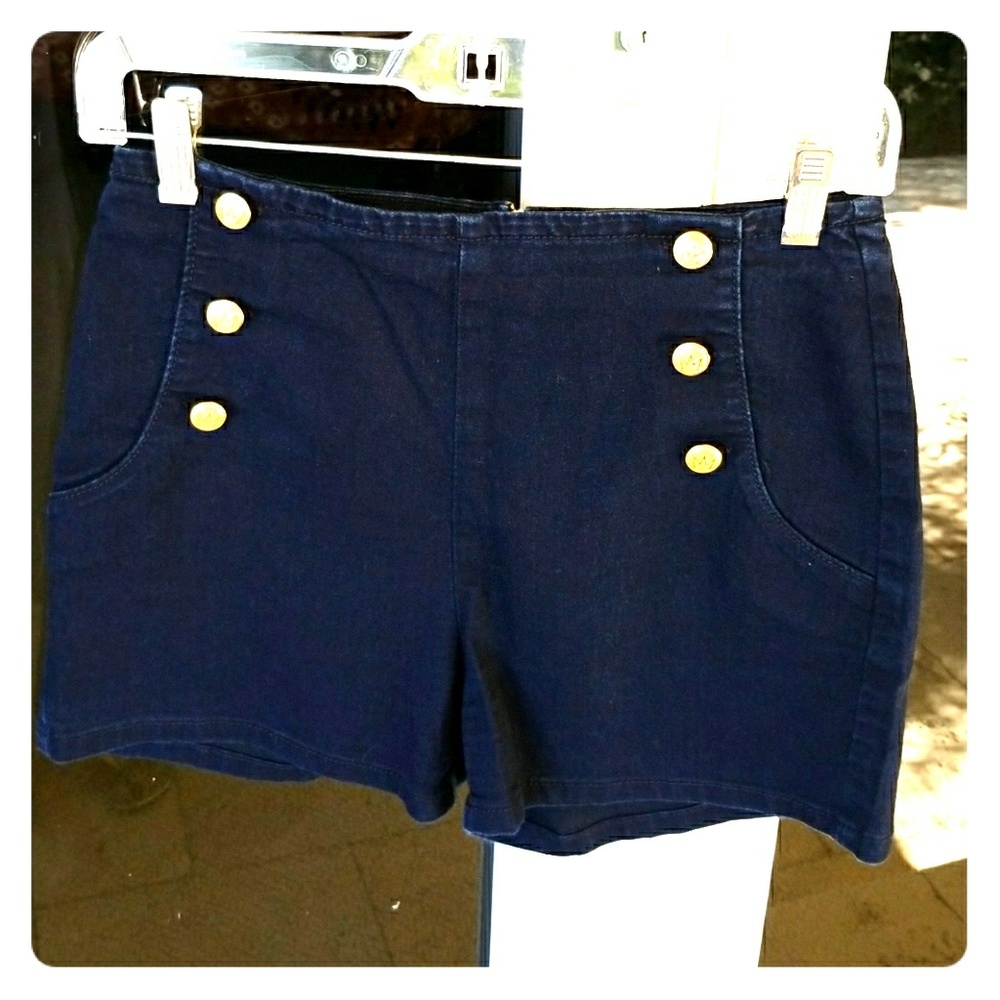 High waist jean shorts